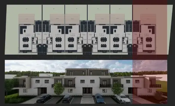 Tlocrt bloka + render