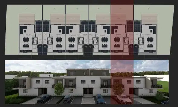 Tlocrt bloka + render